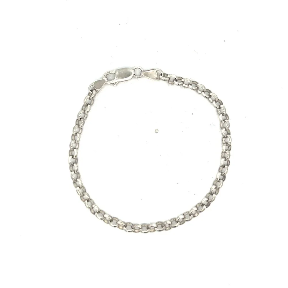 Designer Italy 925 Sterling Silver Classic Round Rolo Chain Link 8.25